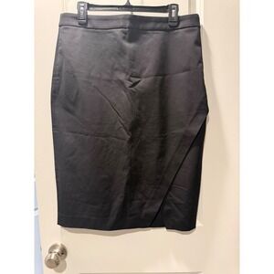 Banana Republic Black Cotton Blend Pencil Skirt Size 12 RN54023 NWT